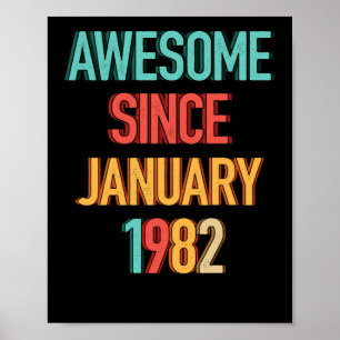 Póster Increíble edad de 40 años desde enero de 1982 40º 