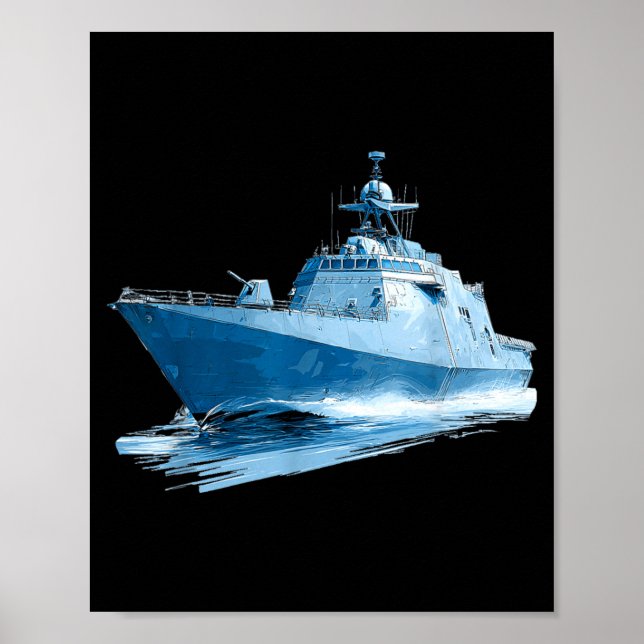 Póster Increíble gráfico de barco militar (Frente)