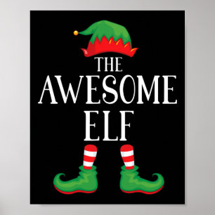 Póster Increíble grupo de pareja Elf Xmas Familia Gracios