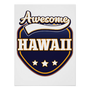 Póster Increíble logo deportivo de Hawái
