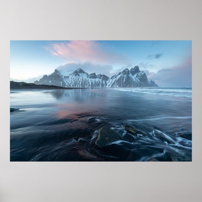 Póster Increíble luz en Islandia | Stokksnes, Vestrahorn (Frente)