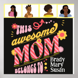 Póster ¡Increíble mamá! Alegre, divertido, poster para ma