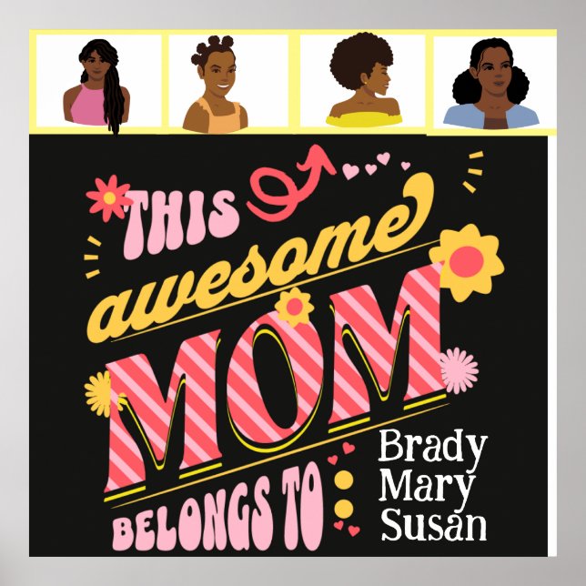 Póster ¡Increíble mamá! Alegre, divertido, poster para ma (Frente)