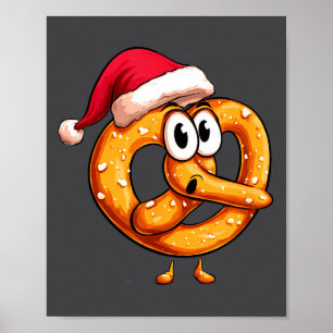 Póster Increíble Pretzel Festivo Con Disfraz De Sombrero