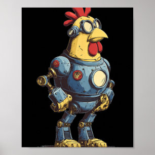 Póster Increíble Robot de Pollo para Futuros Amantes de l