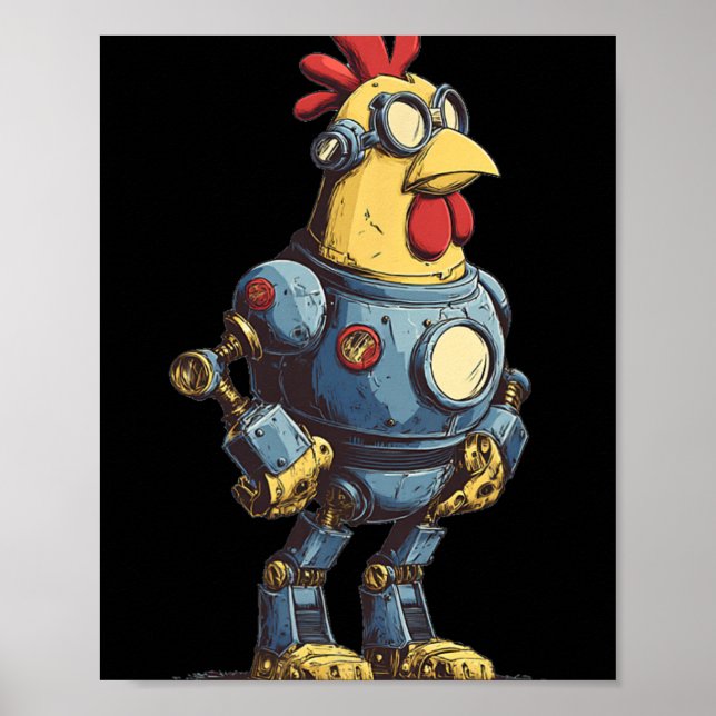 Póster Increíble Robot de Pollo para Futuros Amantes de l (Frente)