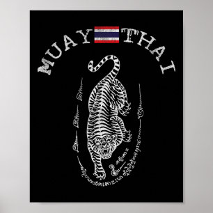 Póster Increíble Tigre de Kickboxing de Muay Thai - Hombr