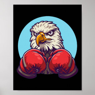 Póster Increíble traje de águila de boxeo con guantes gen