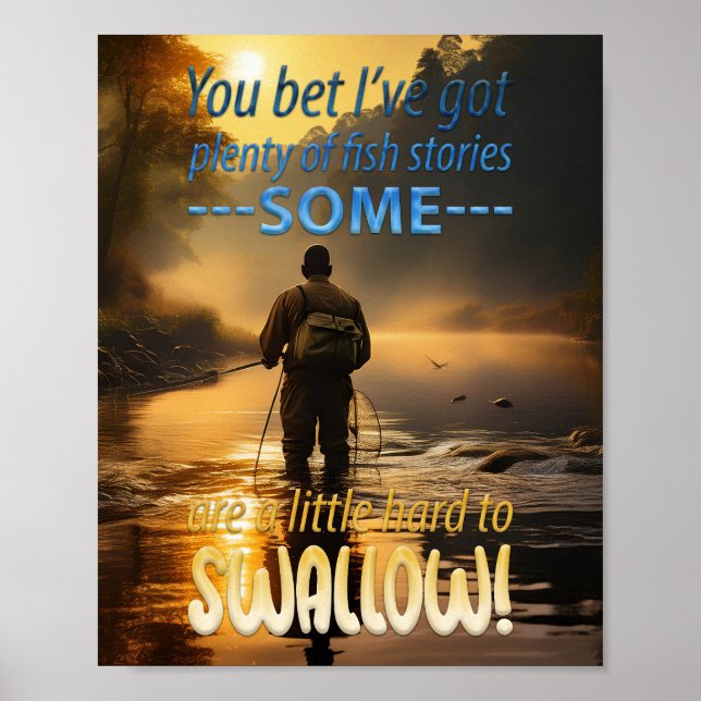 Póster Increíbles Historias de Pesca de Peces en un Arroy (Frente)