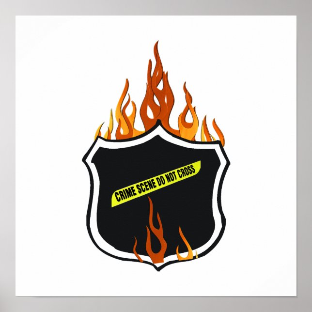 Póster Incursión policial del tatuaje del fuego (Frente)