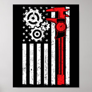 Póster Indepen Operador de Máquinas Patrióticas Machinist