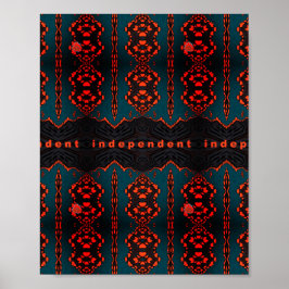 Póster Independiente: Patrón verde oscuro y fractal Naran