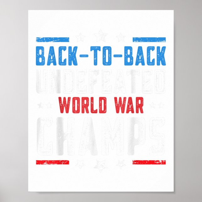 Póster Inderrotado Dos Veces Campeonatos De La Guerra Mun (Frente)