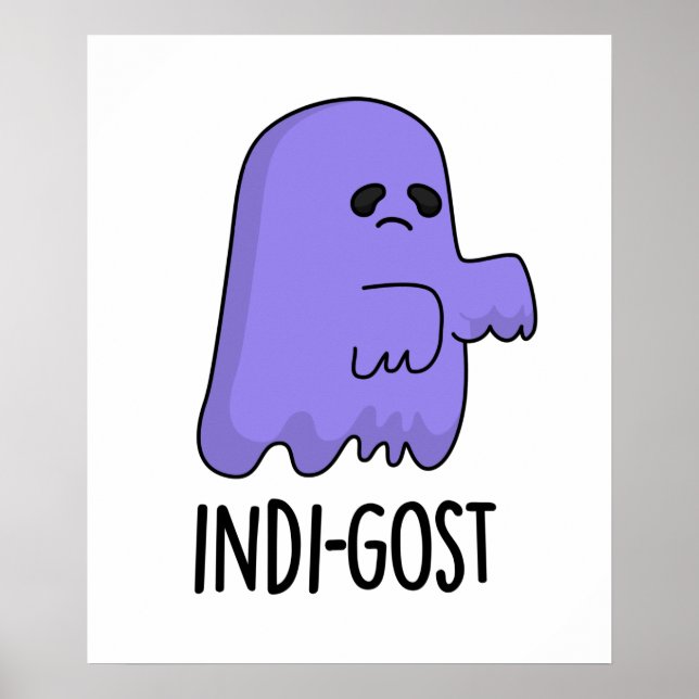 Póster Indi-gost Funny Halloween Indigo Ghost Pun (Frente)