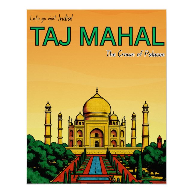 Póster India Agra Taj Mahal viaje  (Anverso)