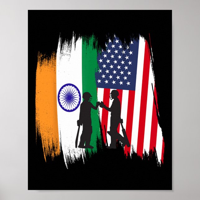 Póster India And America Cricket Patriotic Gift For Final (Frente)