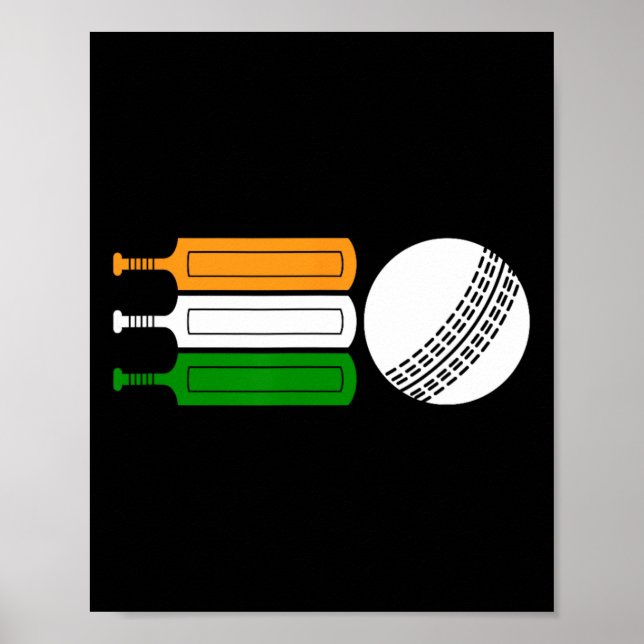 Póster India Cricket Player Ll Indian Flag Cricket Team  (Frente)