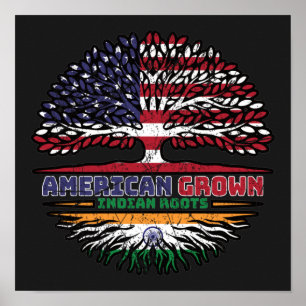 Póster India India Estados Unidos Estados Unidos Árbol de