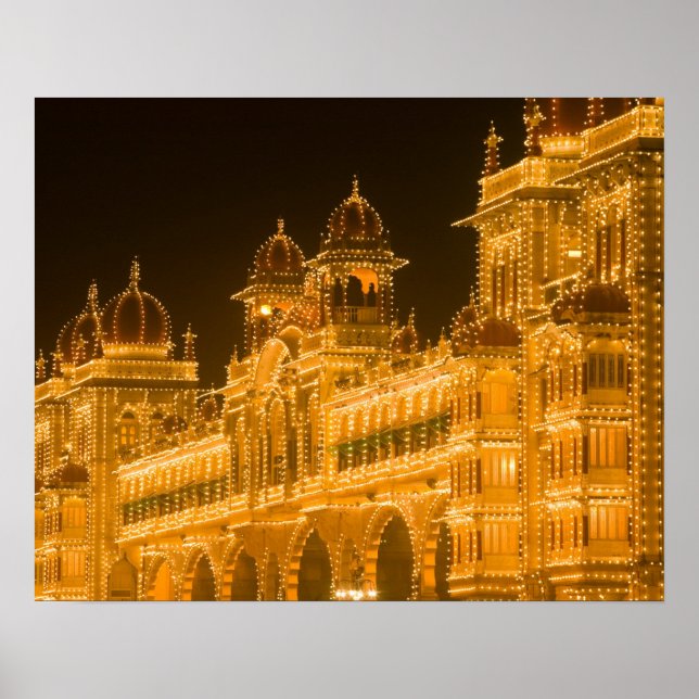 Póster INDIA, Karnataka, Mysore : Palacio del Majaraja (b (Frente)