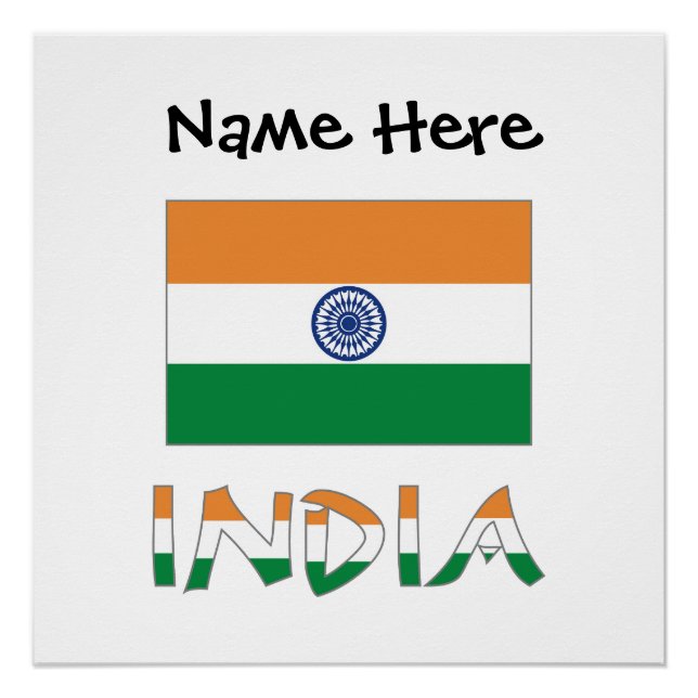 Póster India: La bandera india es personalizada (Anverso)