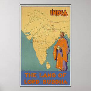 Póster India La tierra del Señor Buda