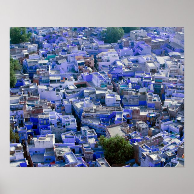 Póster INDIA, Rajasthan, Jodhpur: Ciudad azul de Jodhpur (Frente)