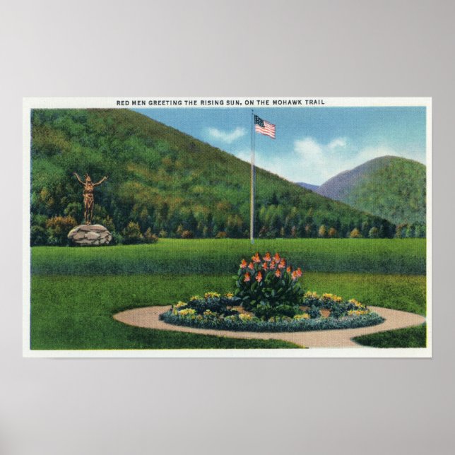 Póster India saluda la estatua del sol naciente (Frente)