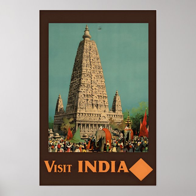 Póster India Temple Print Indian Art Travel Poster (Frente)