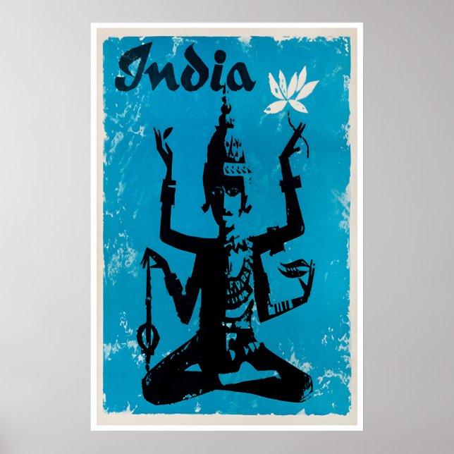 Póster India Travel Poster Hindu Art Indian Print (Frente)