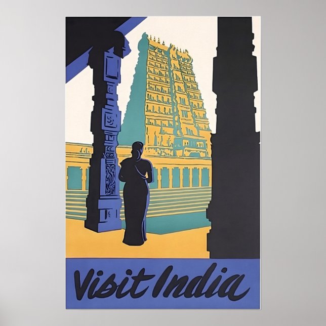 Póster India Travel Poster Indian Art Hindu Print  (Frente)