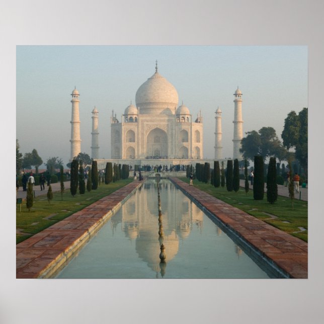 Póster INDIA, Uttar Pradesh, Agra: Taj Mahal, mañana (Frente)
