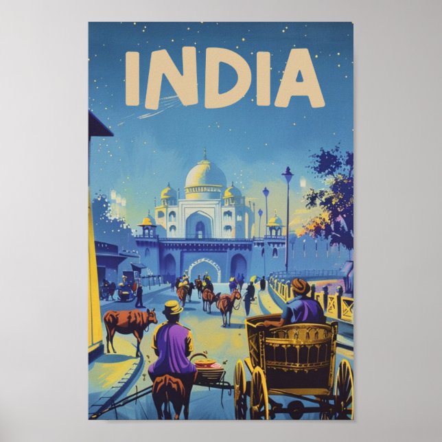 Póster India Vintage Famous Travel Place (Frente)