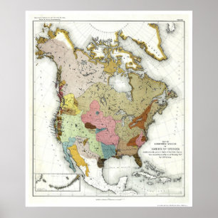 Póster Indian Linguistics Map 1890