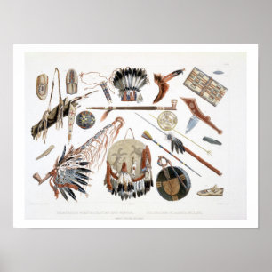 Póster Indian Utensils and Arms, plate 48 from Volume 2 o