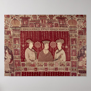 Póster Indian woman with European traders, Madras