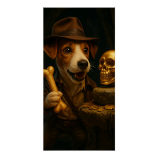 Póster Indiana Bones – Der Abenteurer-Hund auf Schatzsuch