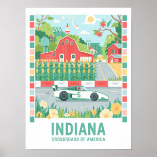 Póster Indiana Crossroads America Summer Travel