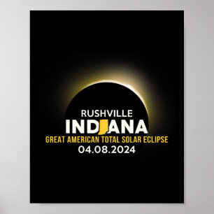 Póster Indiana En Eclipse Solar Total 2024