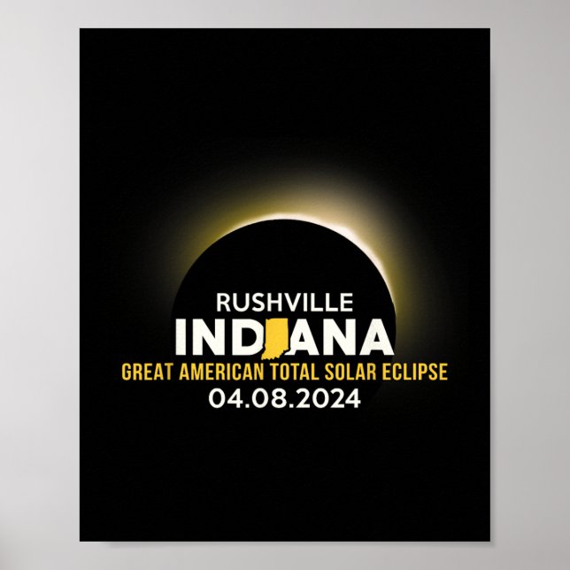 Póster Indiana En Eclipse Solar Total 2024 (Frente)