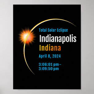 Póster Indiana En Eclipse Solar Total 2024