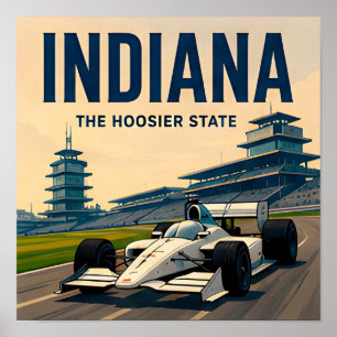 Póster Indiana Indianapolis Viaje por el Medio Oeste
