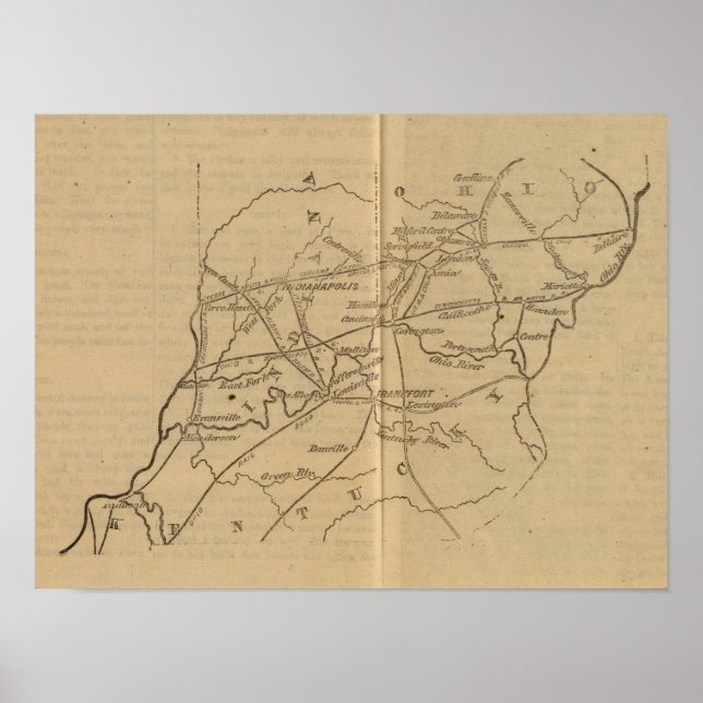 Póster Indiana, Ohio, Kentucky (Frente)