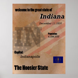 Póster Indiana The Hoosier State Classic