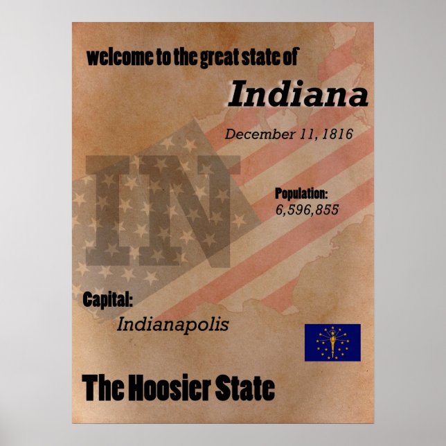 Póster Indiana The Hoosier State Classic (Frente)