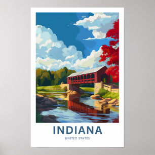 Póster Indiana United States Travel Print