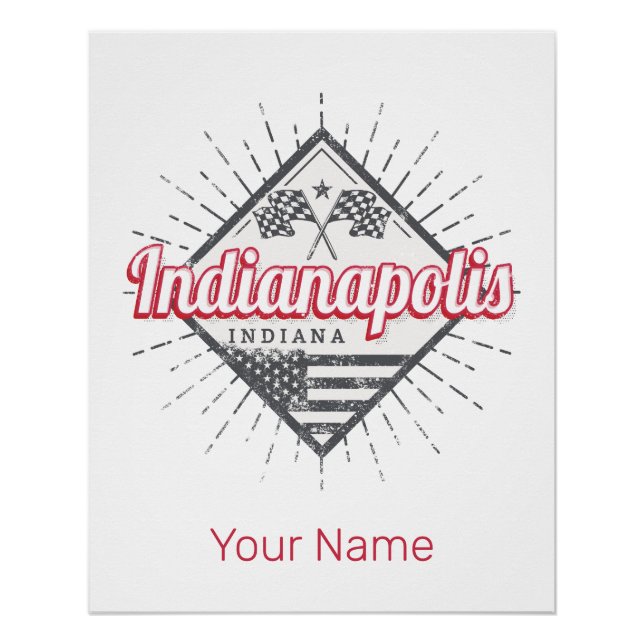 Póster Indianapolis City Indiana Estados Unidos (Anverso)