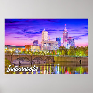 Póster Indianápolis, Indiana, En La Tarde Temprana