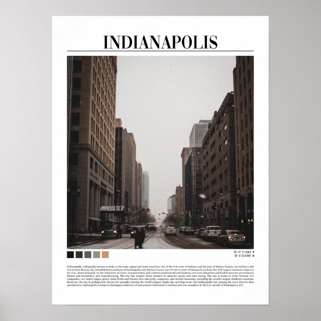 Póster Indianápolis - Indiana (Indy - Estados Unidos) (Frente)