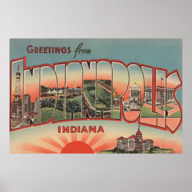 Póster Indianapolis, Indiana - Large Letter Scenes 2 (Frente)