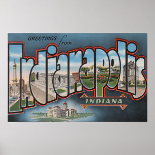 Póster Indianapolis, Indiana - Large Letter Scenes 4